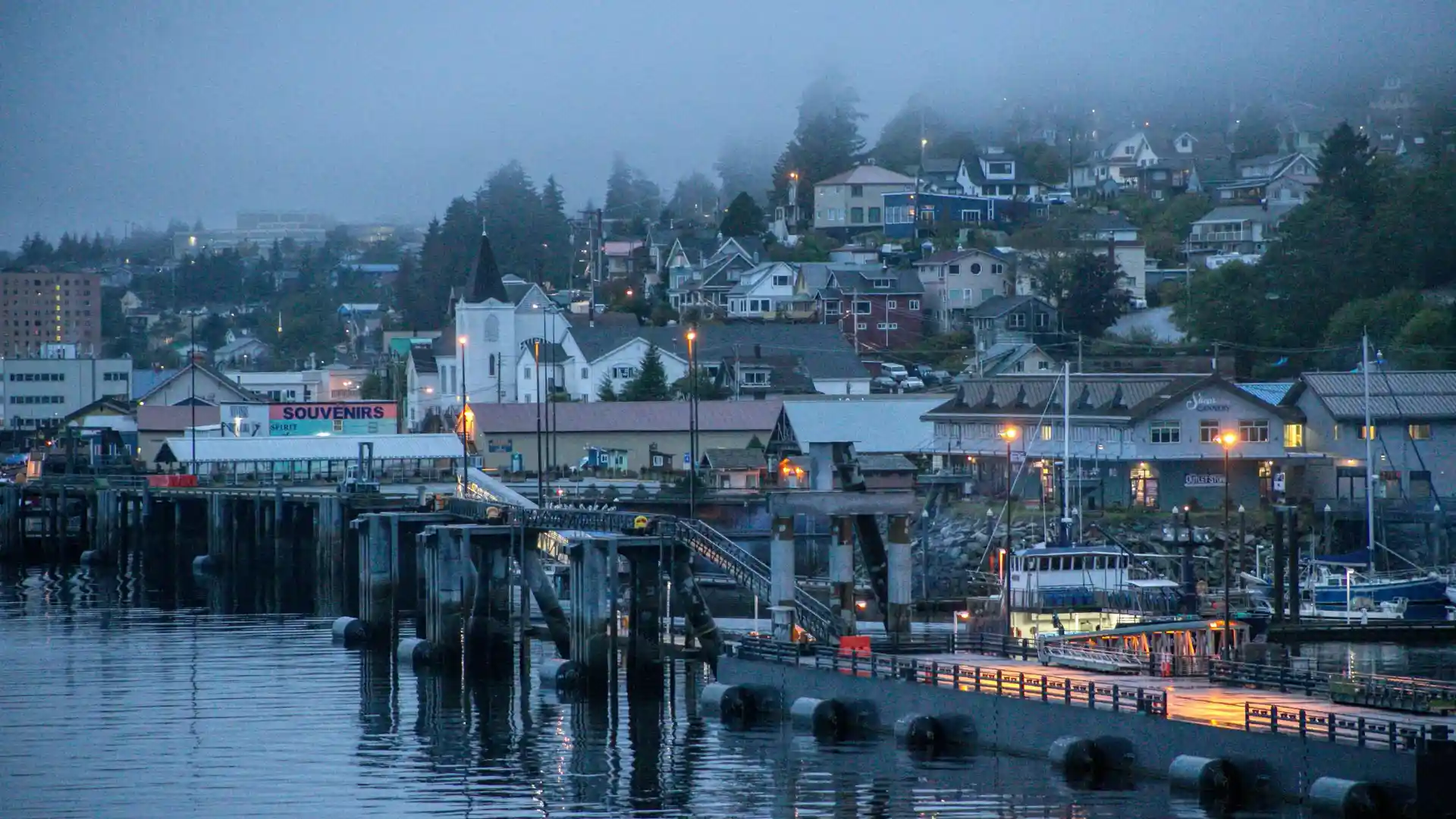 Dock view of a charming Alaskan townhouse